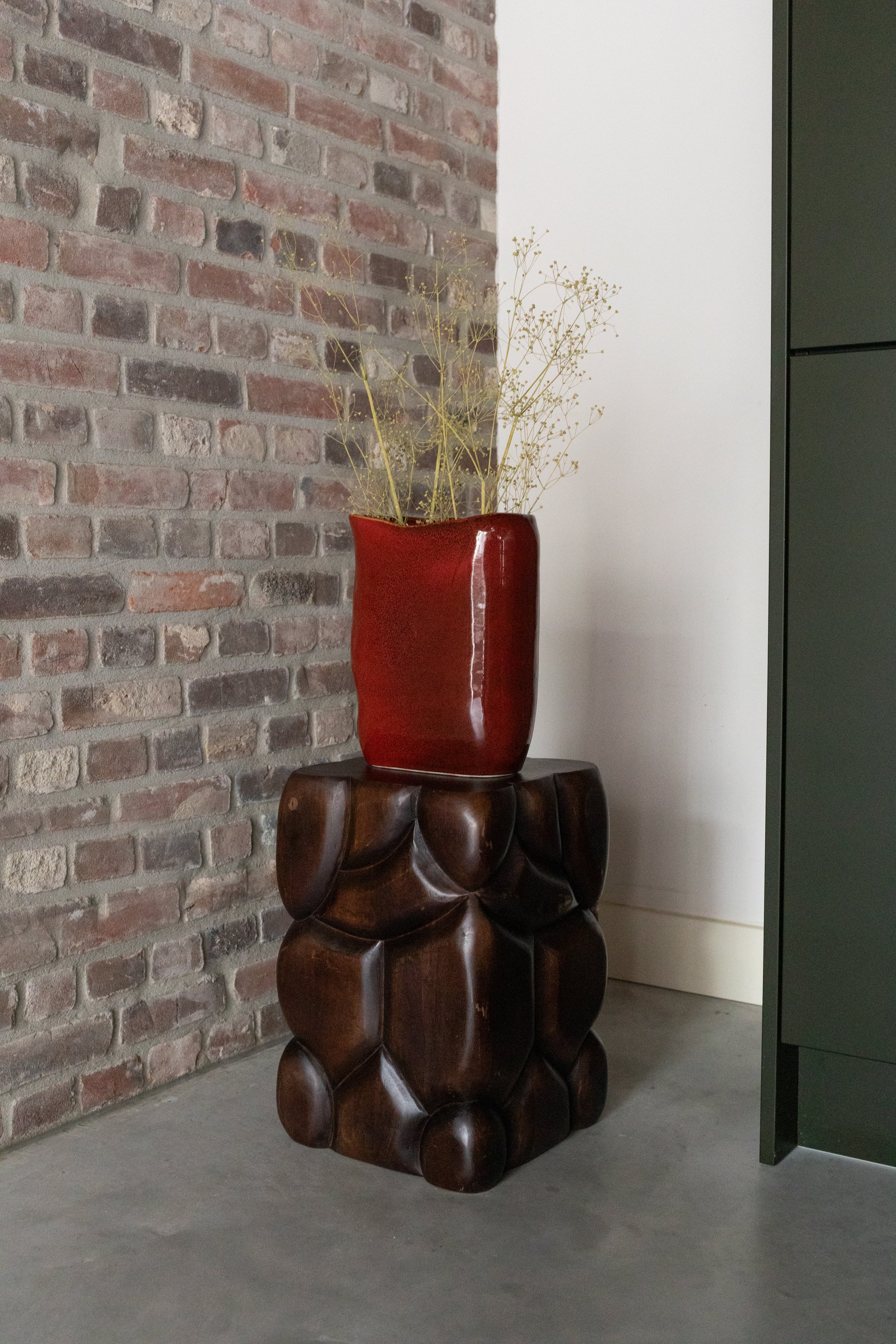 Dutchbone Edna Red Ceramic Vase Medium